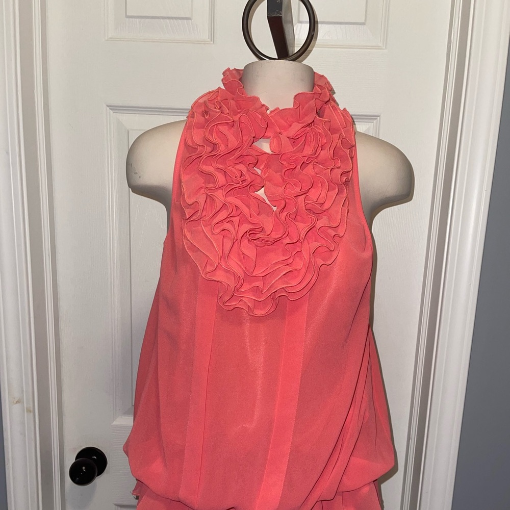 Coral Sleeveless Ruffle Top by Forever 21 Y2K medium